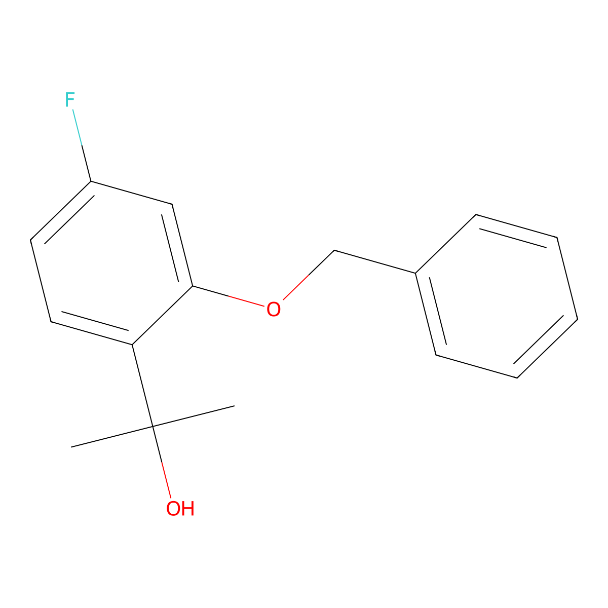 2-(2-(Benzyloxy)-4-fluorophenyl)propan-2-ol molecular structure, CAS 3002449-04-6