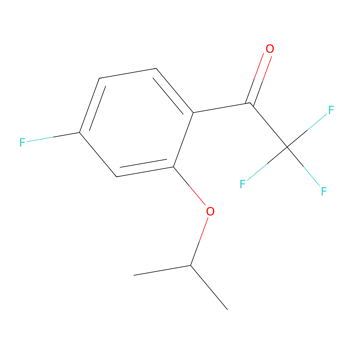 2,2,2-Trifluoro-1-(4-fluoro-2-isopropoxyphenyl)ethanone molecular structure, CAS 3002449-45-5