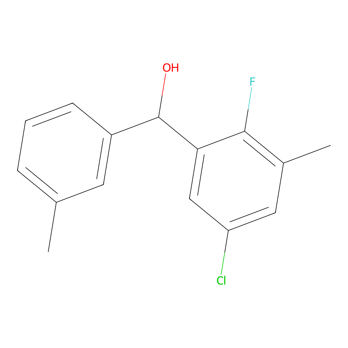 (5-Chloro-2-fluoro-3-methylphenyl)(m-tolyl)methanol molecular structure, CAS 3002450-36-1