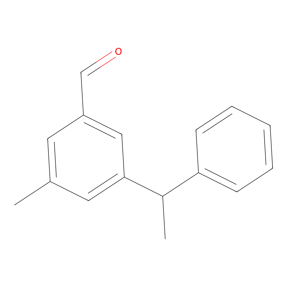 3-Methyl-5-(1-phenylethyl)benzaldehyde molecular structure, CAS 3002450-45-2