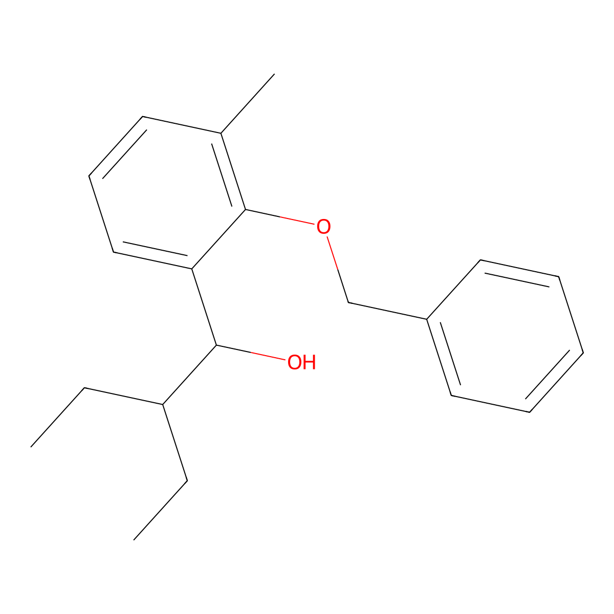 1-(2-(BenZyloxy)-3-methylphenyl)-2-ethylbutan-1-ol molecular structure, CAS 3002450-59-8