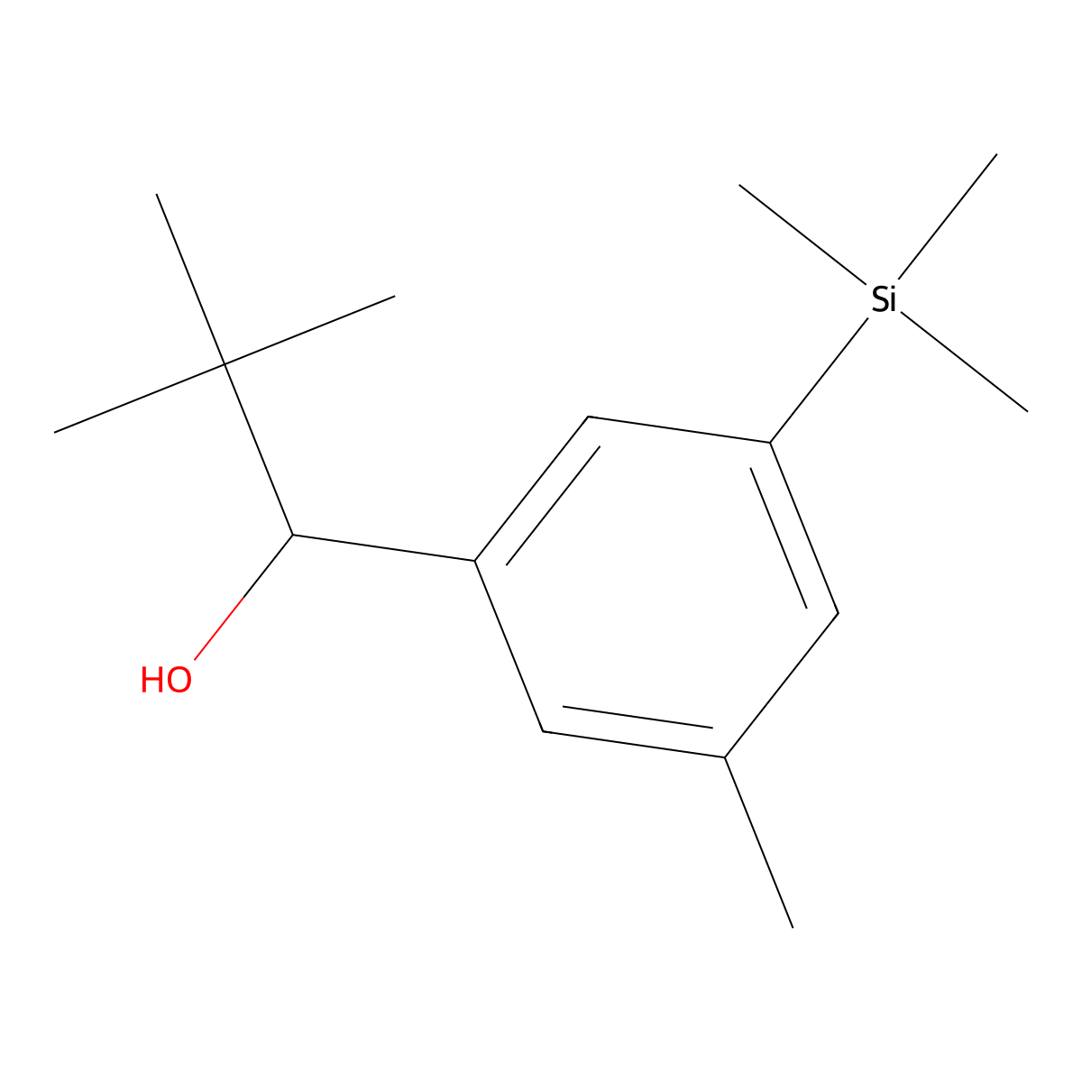 2,2-Dimethyl-1-(3-methyl-5-(trimethylsilyl)phenyl)propan-1-ol molecular structure, CAS 3002450-79-2