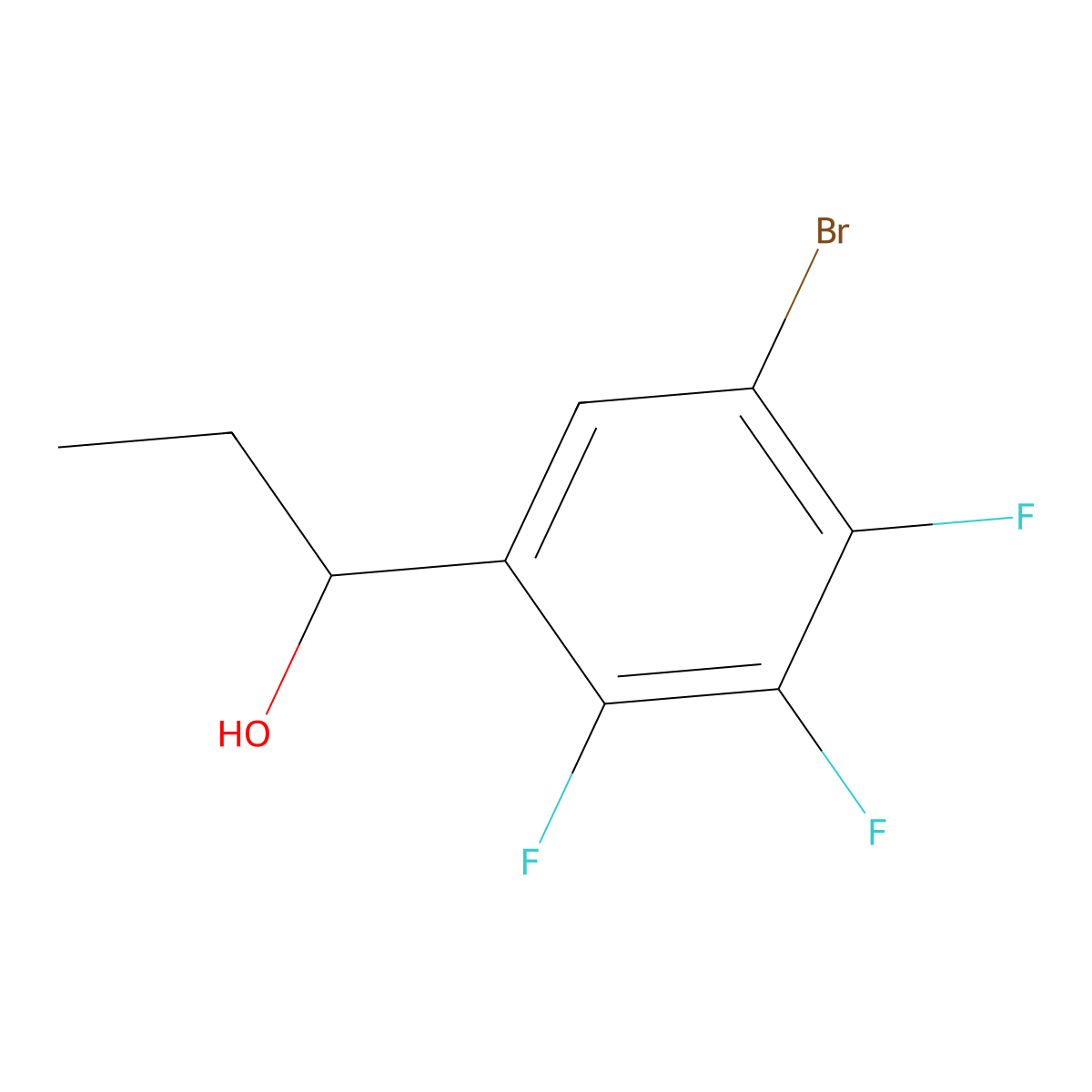 1-(5-Bromo-2,3,4-trifluorophenyl)propan-1-ol molecular structure, CAS 3002451-59-1