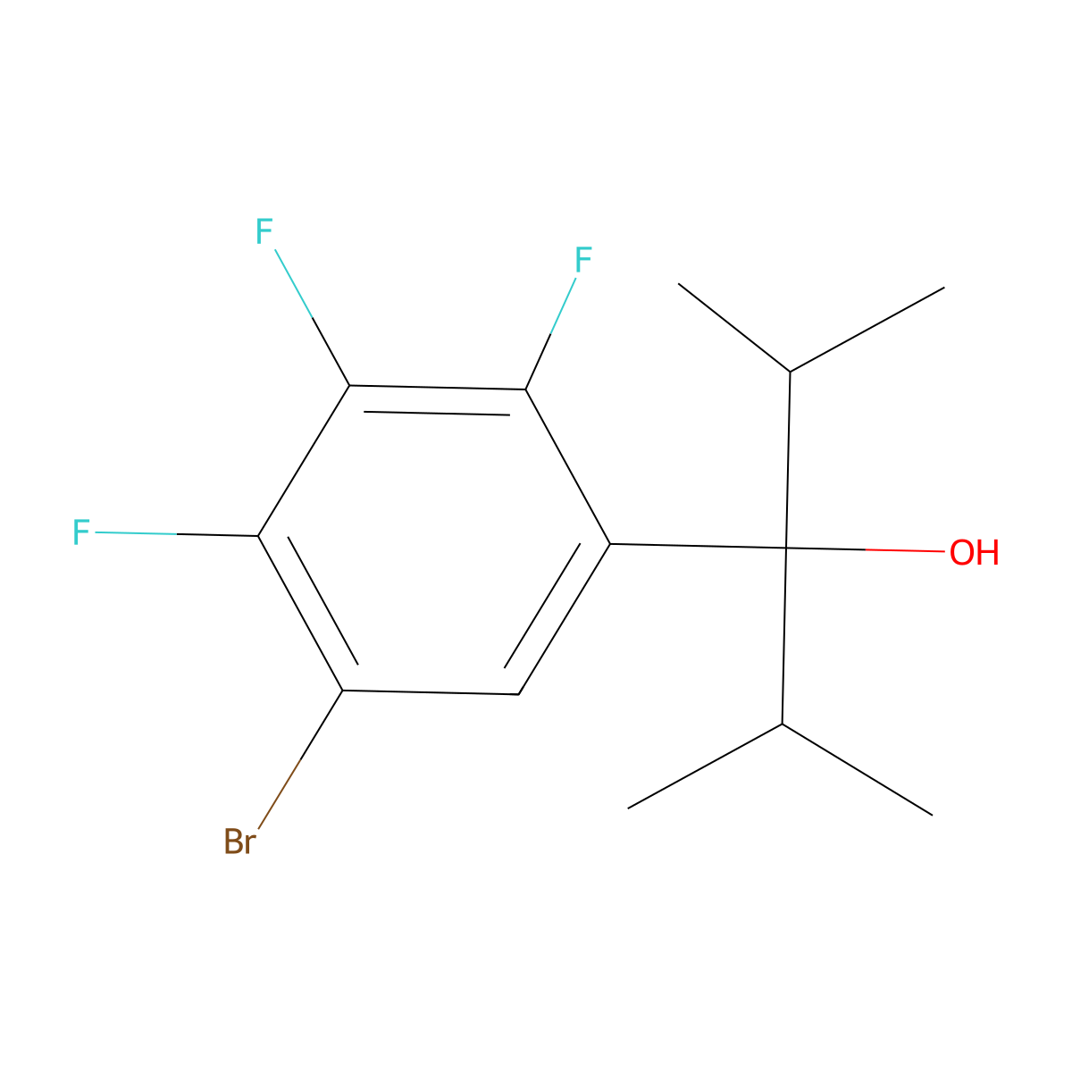 3-(5-Bromo-2,3,4-trifluorophenyl)-2,4-dimethylpentan-3-ol molecular structure, CAS 3002451-65-9