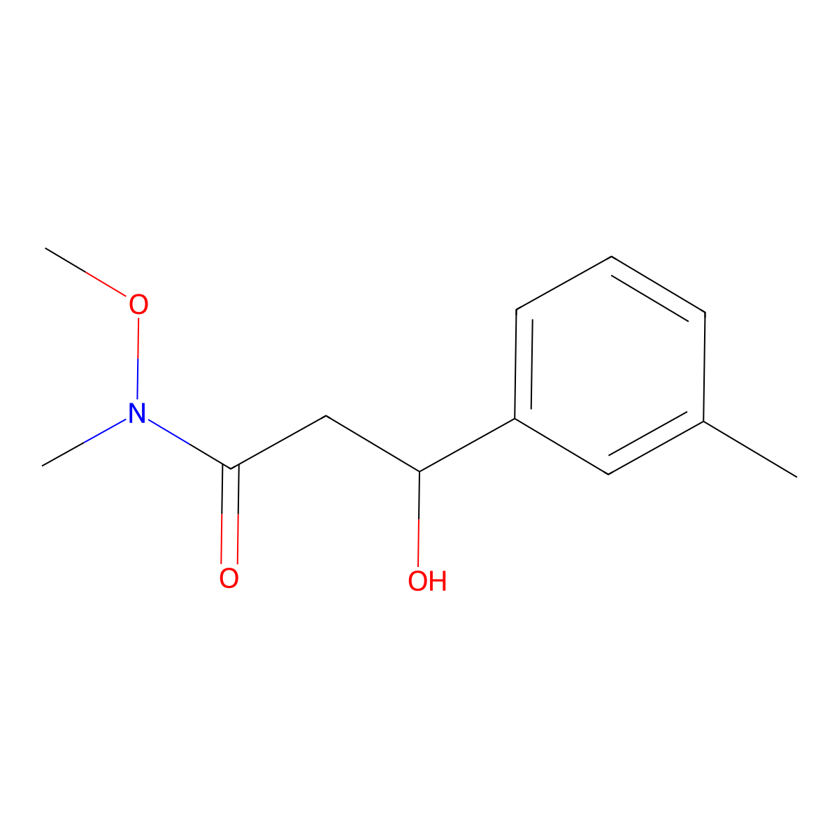 3-hydroxy-N-methoxy-N-methyl-3-(m-tolyl)propanamide molecular structure, CAS 3002451-76-2