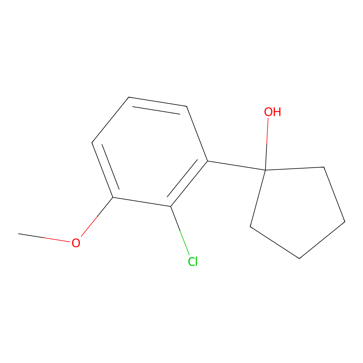 1-(2-Chloro-3-methoxyphenyl)cyclopentanol molecular structure, CAS 3002452-38-9