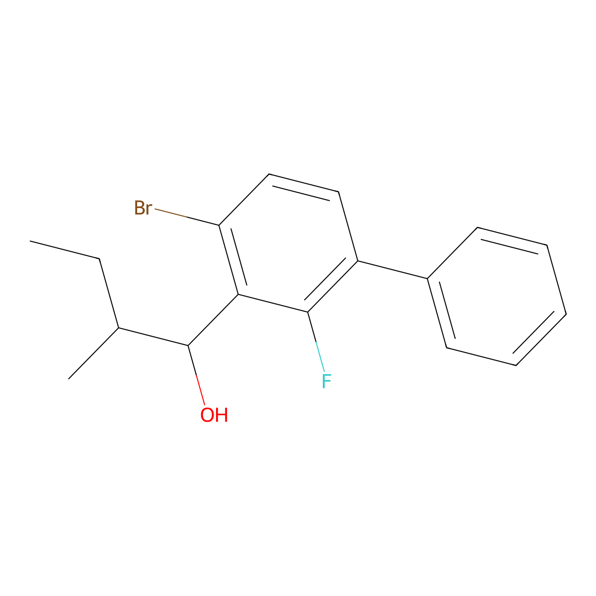 1-(4-Bromo-2-fluoro-[1,1'-biphenyl]-3-yl)-2-methylbutan-1-ol molecular structure, CAS 3002452-62-9
