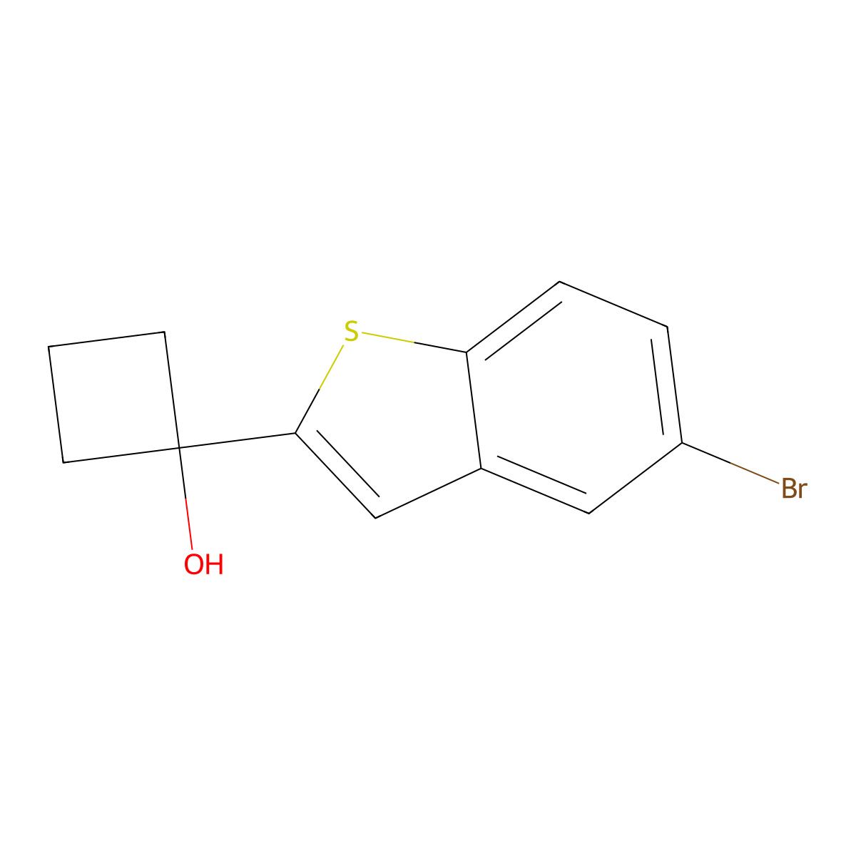 1-(5-BromobenZo[b]thiophen-2-yl)cyclobutanol molecular structure, CAS 3002452-71-0