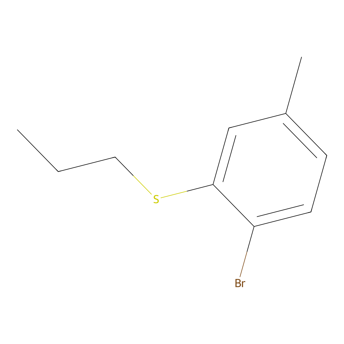 (2-Bromo-5-methylphenyl)(propyl)sulfane molecular structure, CAS 3002452-88-9