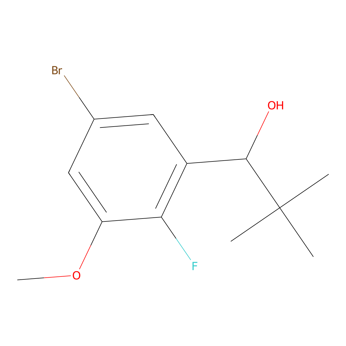 1-(5-Bromo-2-fluoro-3-methoxyphenyl)-2,2-dimethylpropan-1-ol molecular structure, CAS 3002453-58-6