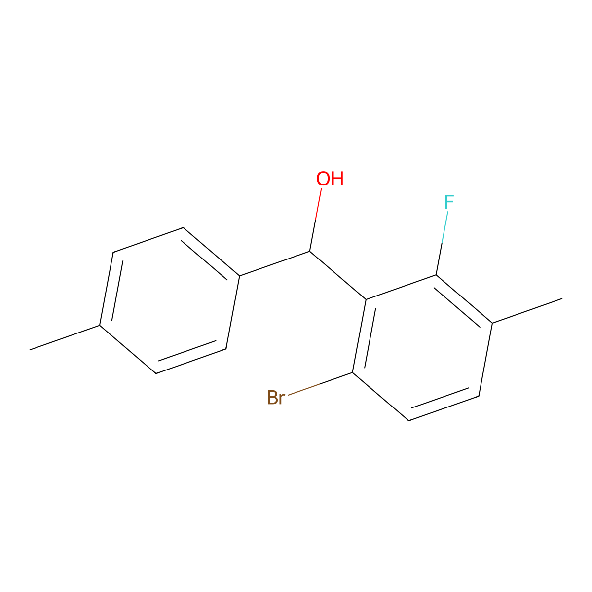 (6-Bromo-2-fluoro-3-methylphenyl)(p-tolyl)methanol molecular structure, CAS 3002453-98-4