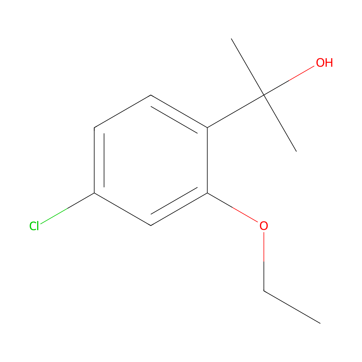 2-(4-Chloro-2-ethoxyphenyl)propan-2-ol molecular structure, CAS 3002454-10-3