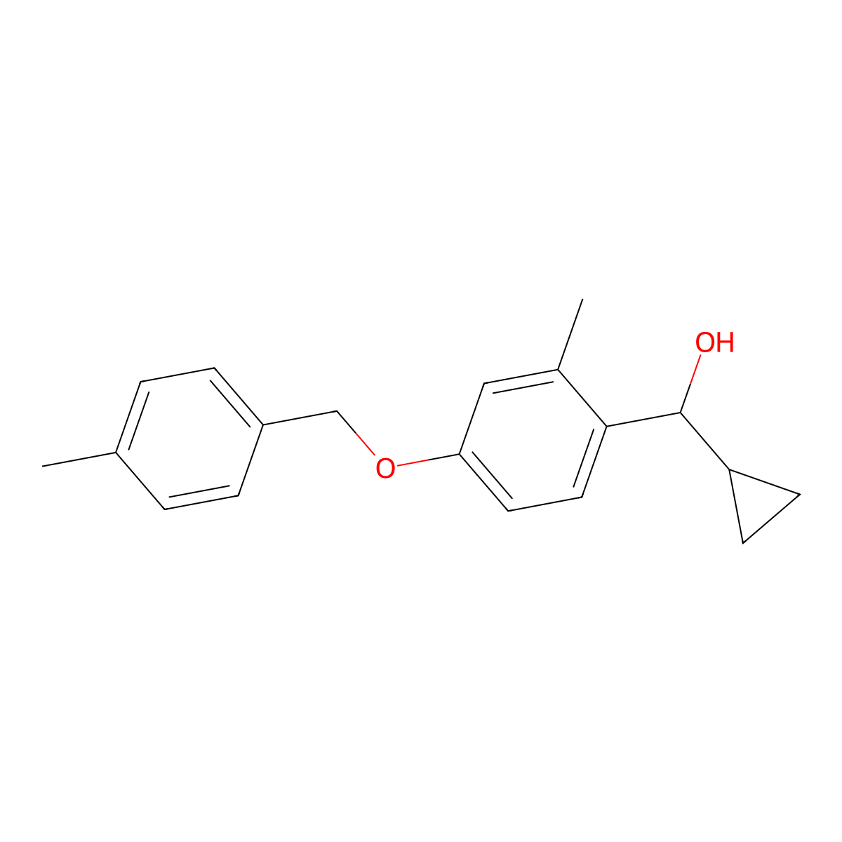 Cyclopropyl(2-methyl-4-((4-methylbenzyl)oxy)phenyl)methanol molecular structure, CAS 3002454-64-7