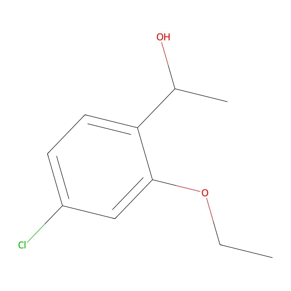 1-(4-Chloro-2-ethoxyphenyl)ethanol molecular structure, CAS 3002454-67-0