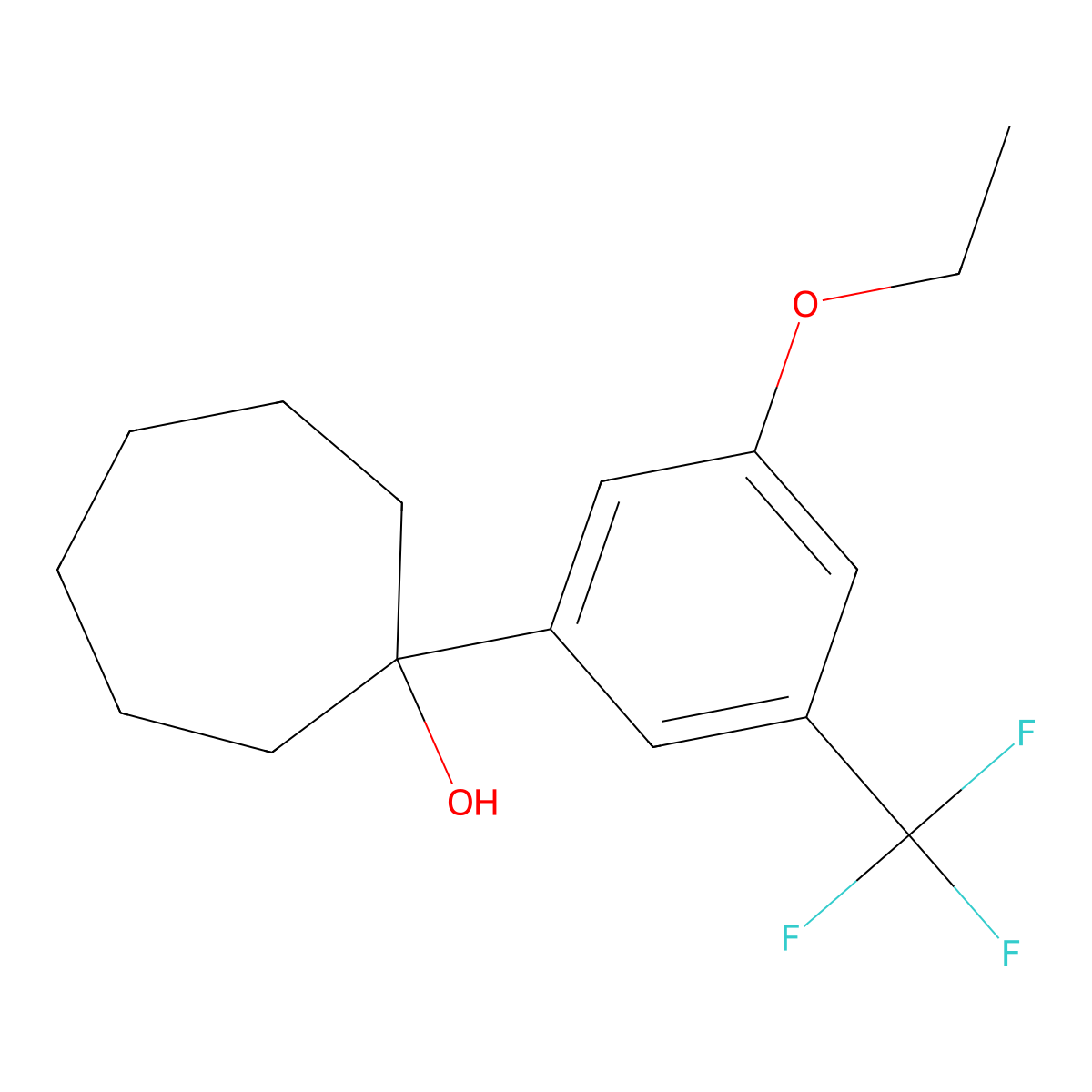 1-(3-Ethoxy-5-(trifluoromethyl)phenyl)cycloheptanol molecular structure, CAS 3002454-88-5