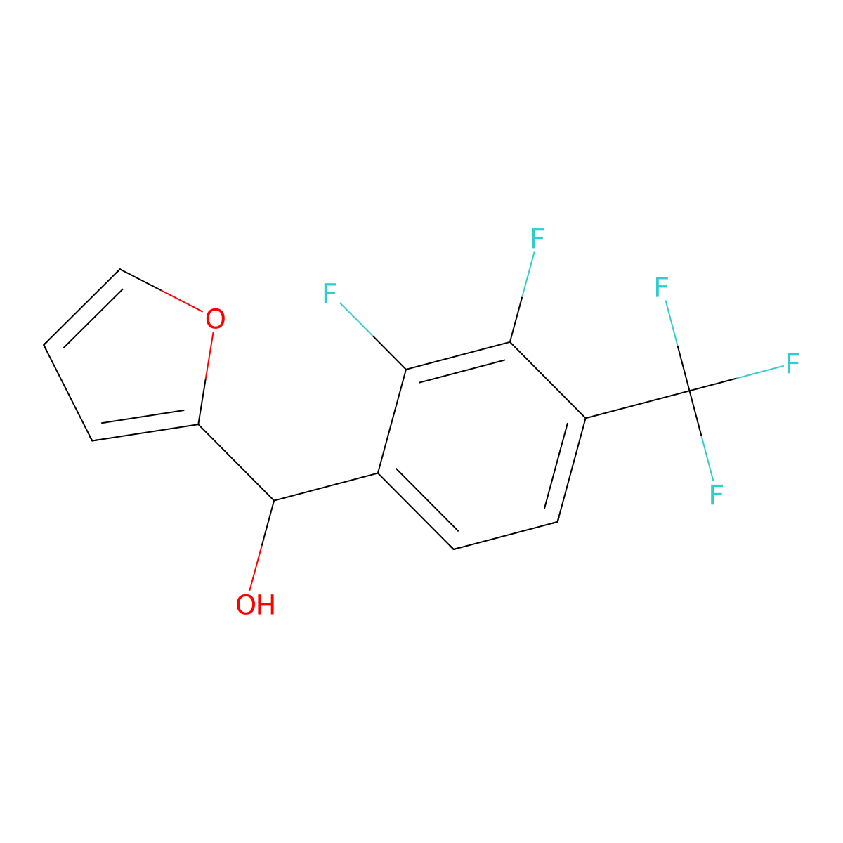(2,3-Difluoro-4-(trifluoromethyl)phenyl)(furan-2-yl)methanol molecular structure, CAS 3002455-87-7
