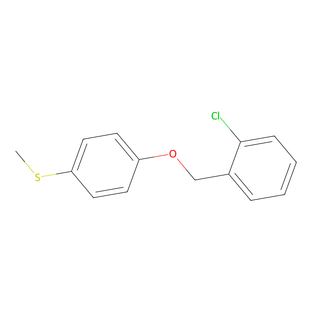 (4-((2-Chlorobenzyl)oxy)phenyl)(methyl)sulfane molecular structure, CAS 3002456-03-0