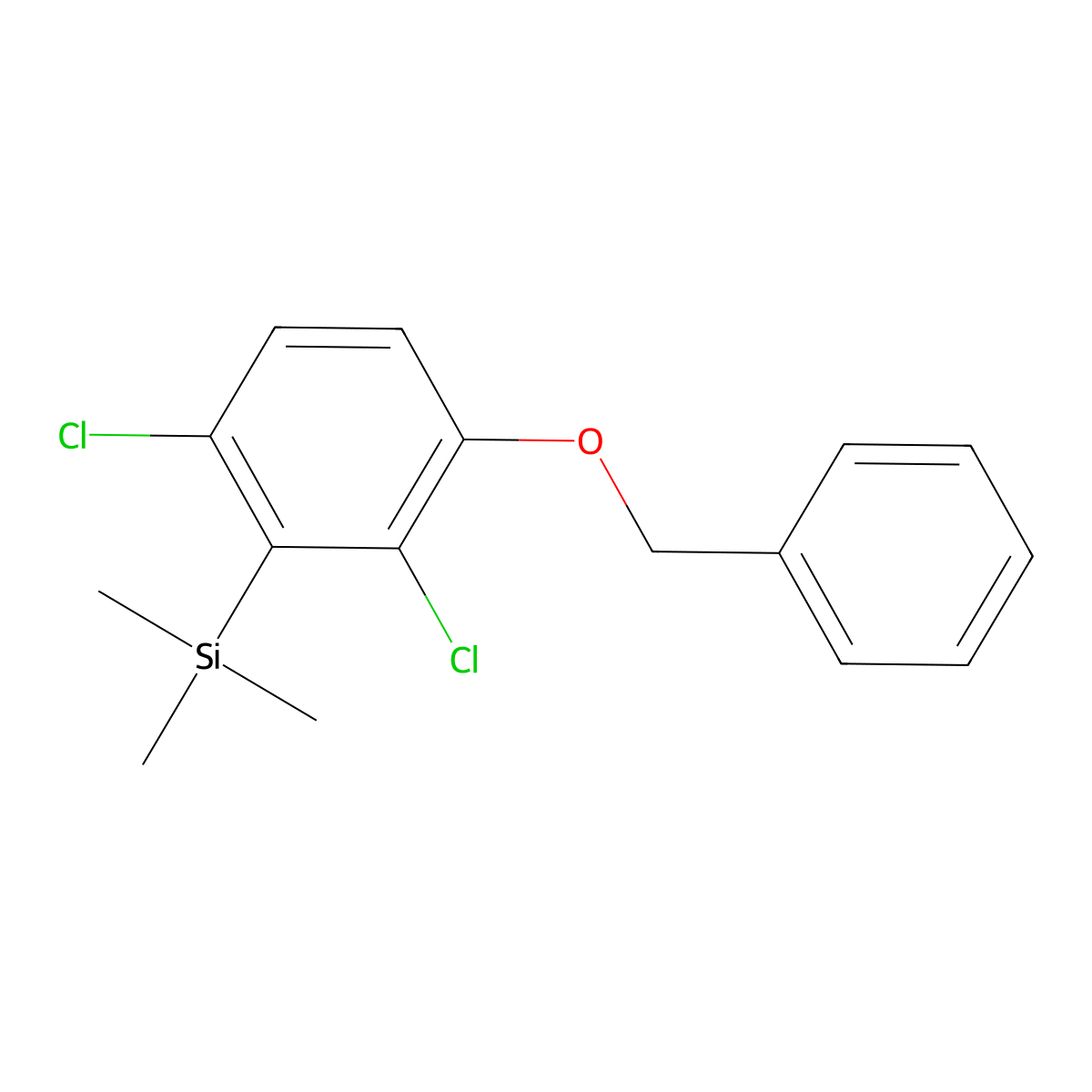 (3-(Benzyloxy)-2,6-dichlorophenyl)trimethylsilane molecular structure, CAS 3002456-40-5