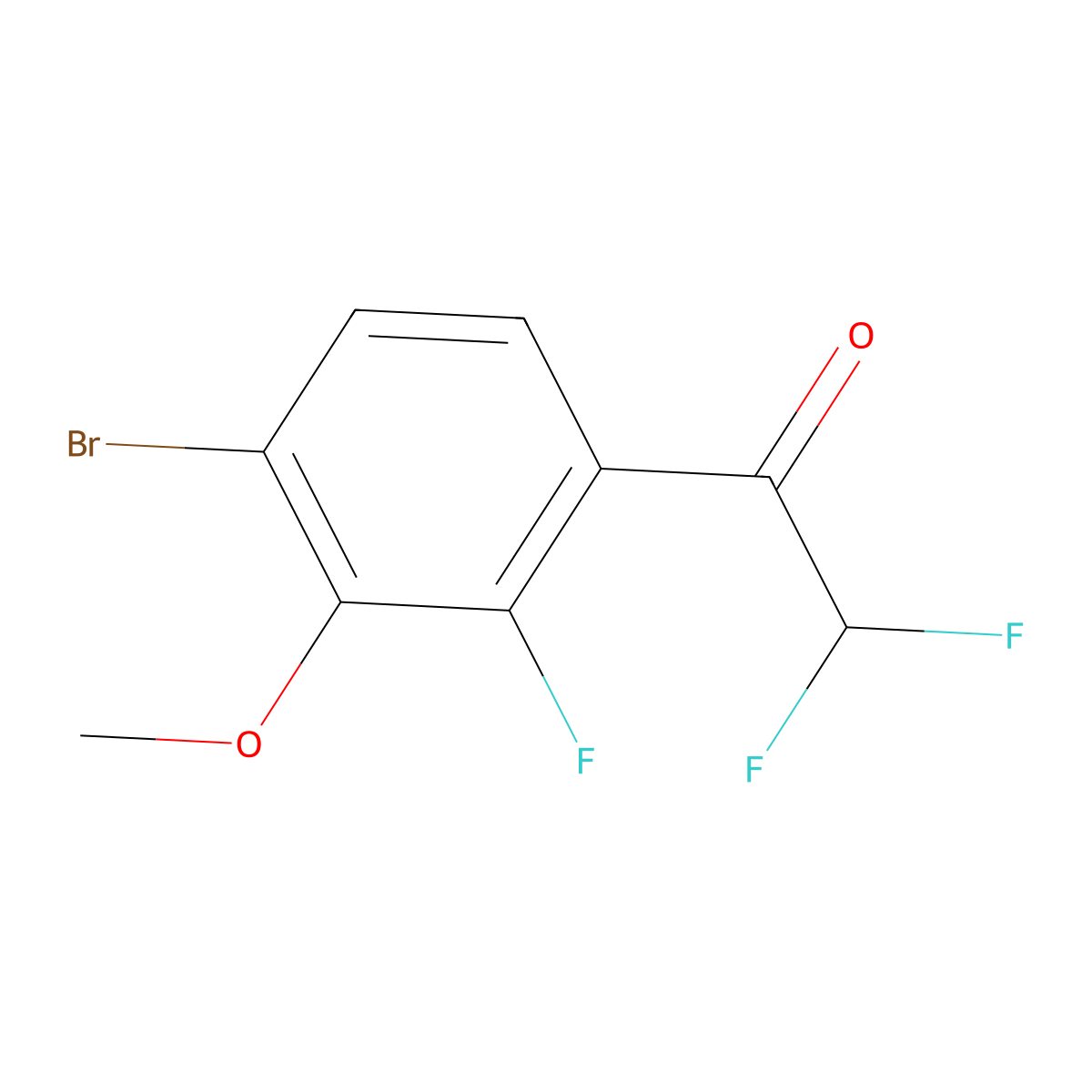 1-(4-Bromo-2-fluoro-3-methoxyphenyl)-2,2-difluoroethanone molecular structure, CAS 3002456-71-2