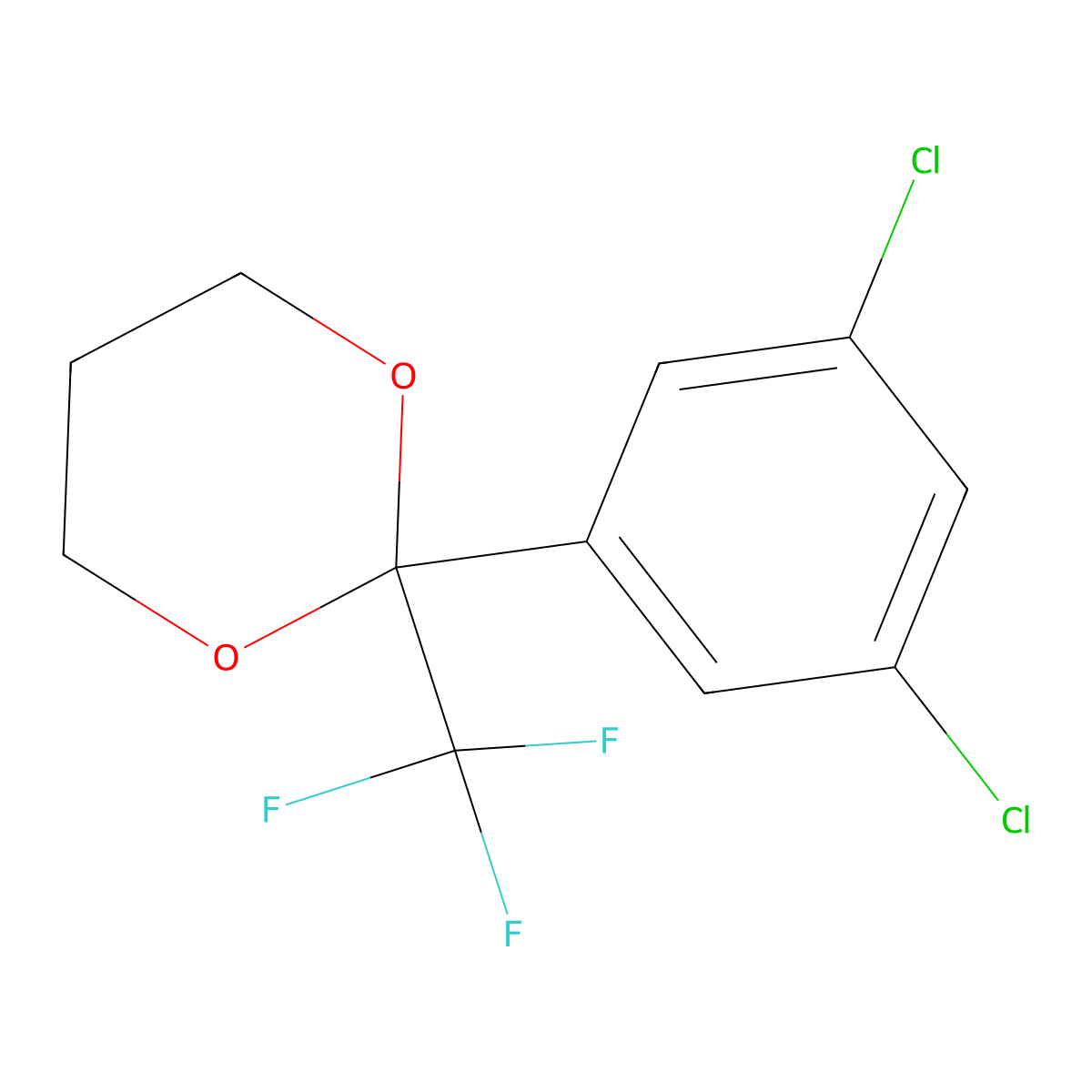2-(3,5-Dichlorophenyl)-2-(trifluoromethyl)-1,3-dioxane molecular structure, CAS 3002459-19-7