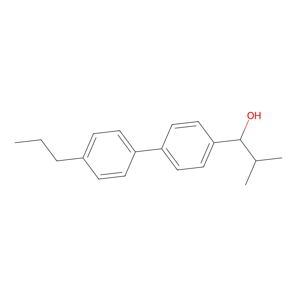 2-Methyl-1-(4'-propyl-[1,1'-biphenyl]-4-yl)propan-1-ol molecular structure, CAS 3002459-57-3