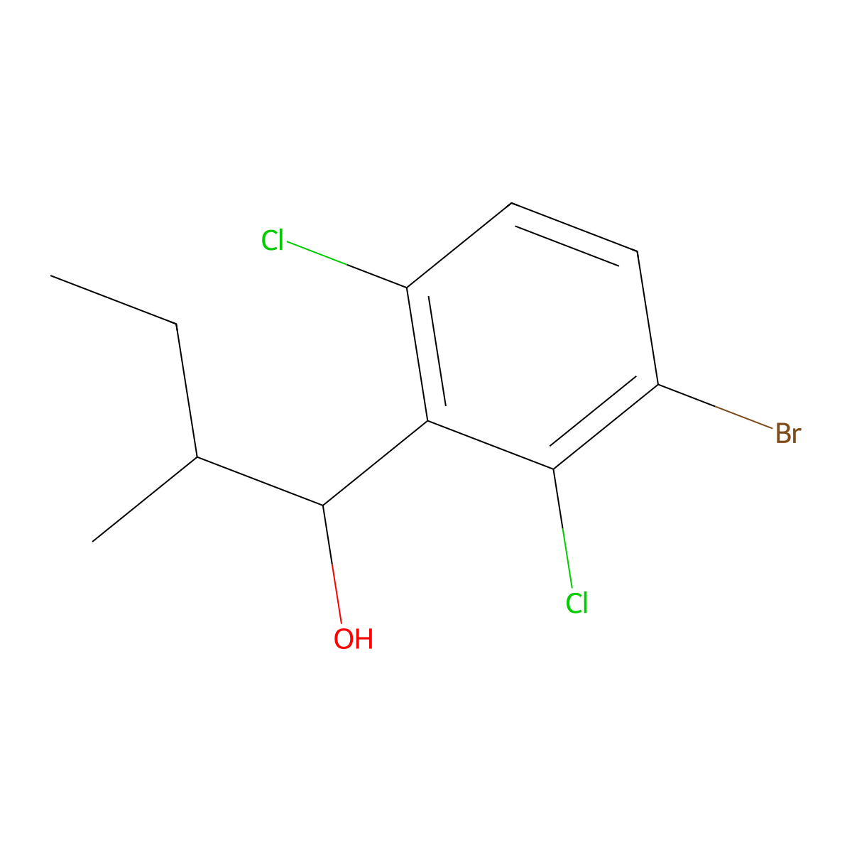 1-(3-Bromo-2,6-dichlorophenyl)-2-methylbutan-1-ol molecular structure, CAS 3002459-80-2