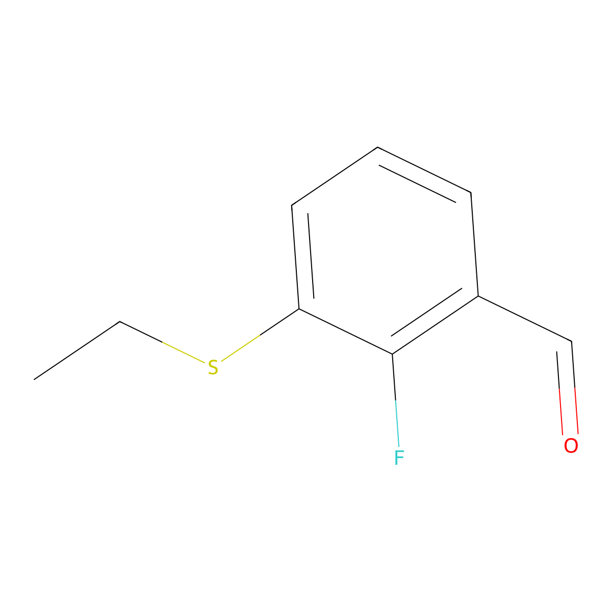 3-(Ethylthio)-2-fluorobenzaldehyde molecular structure, CAS 3002459-99-3