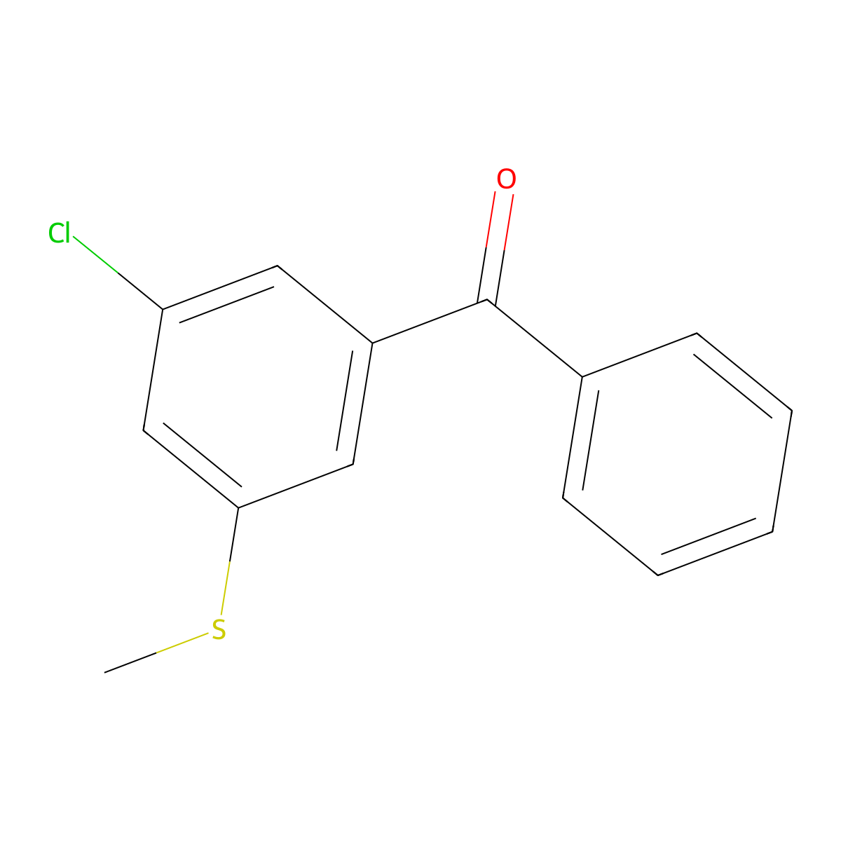 (3-Chloro-5-(methylthio)phenyl)(phenyl)methanone molecular structure, CAS 3002460-11-6