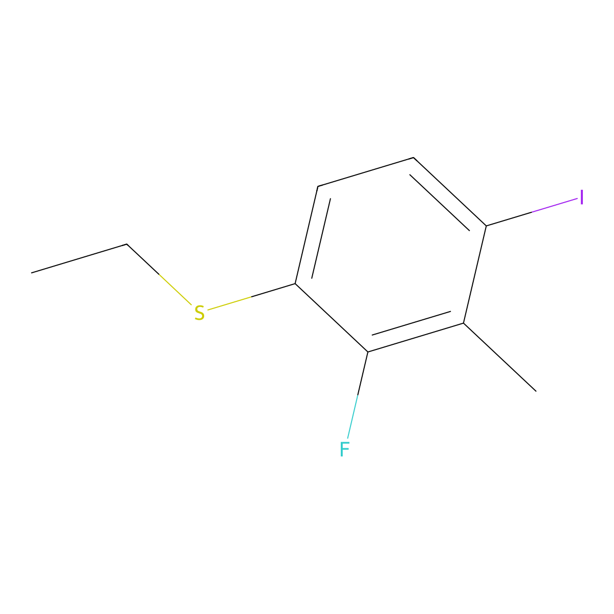 Ethyl(2-fluoro-4-iodo-3-methylphenyl)sulfane molecular structure, CAS 3002460-33-2