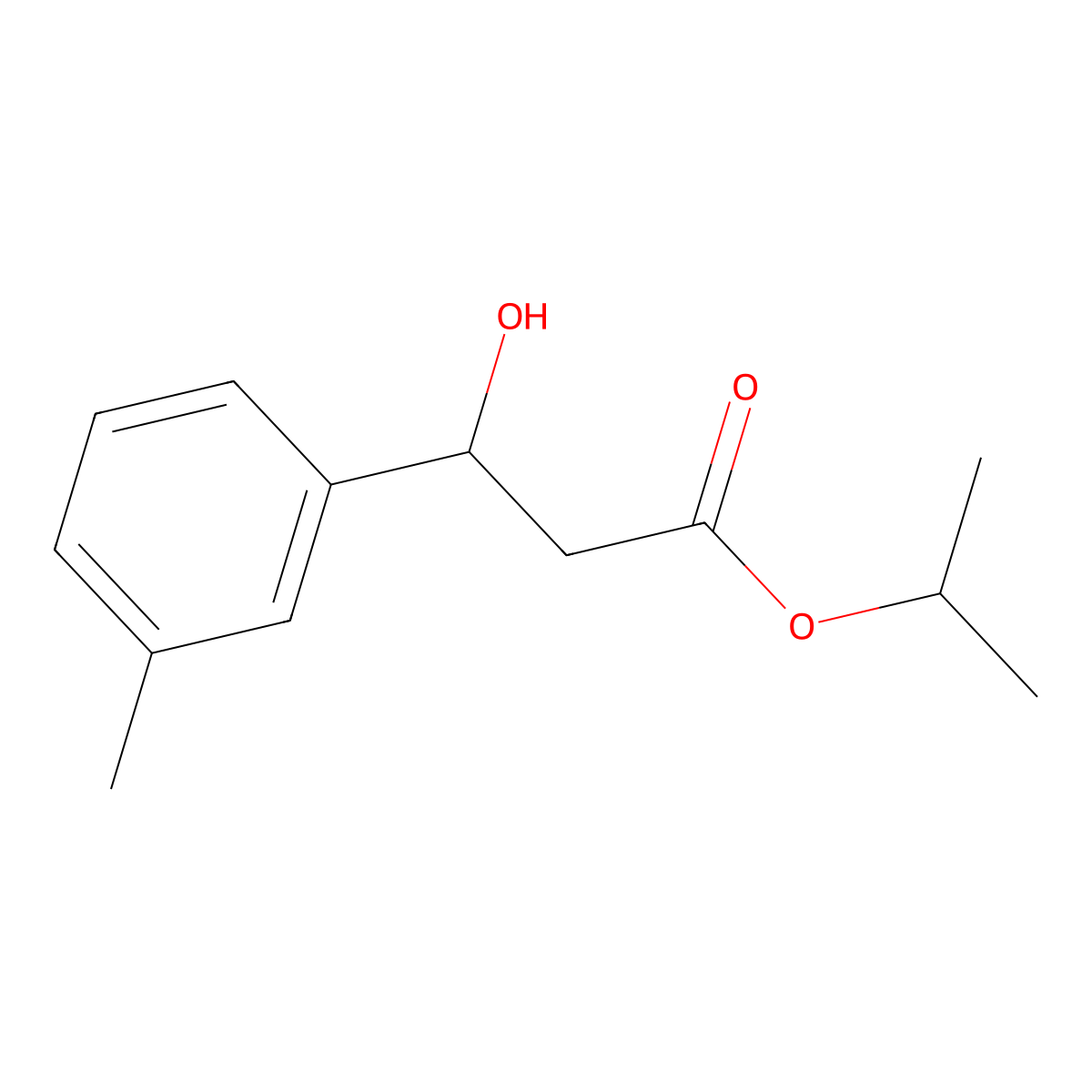 Isopropyl 3-hydroxy-3-(m-tolyl)propanoate molecular structure, CAS 3002460-45-6