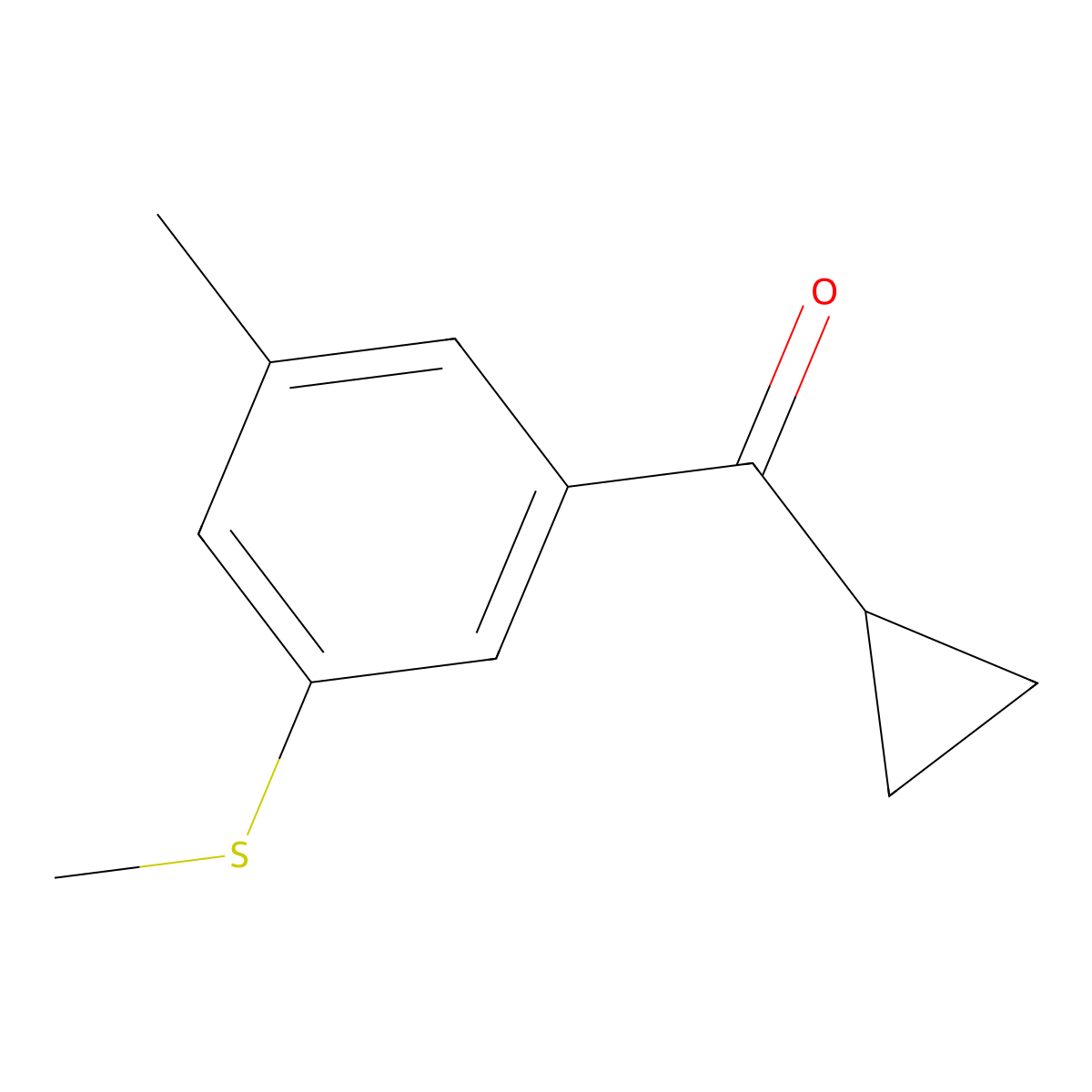 Cyclopropyl(3-methyl-5-(methylthio)phenyl)methanone molecular structure, CAS 3002460-46-7