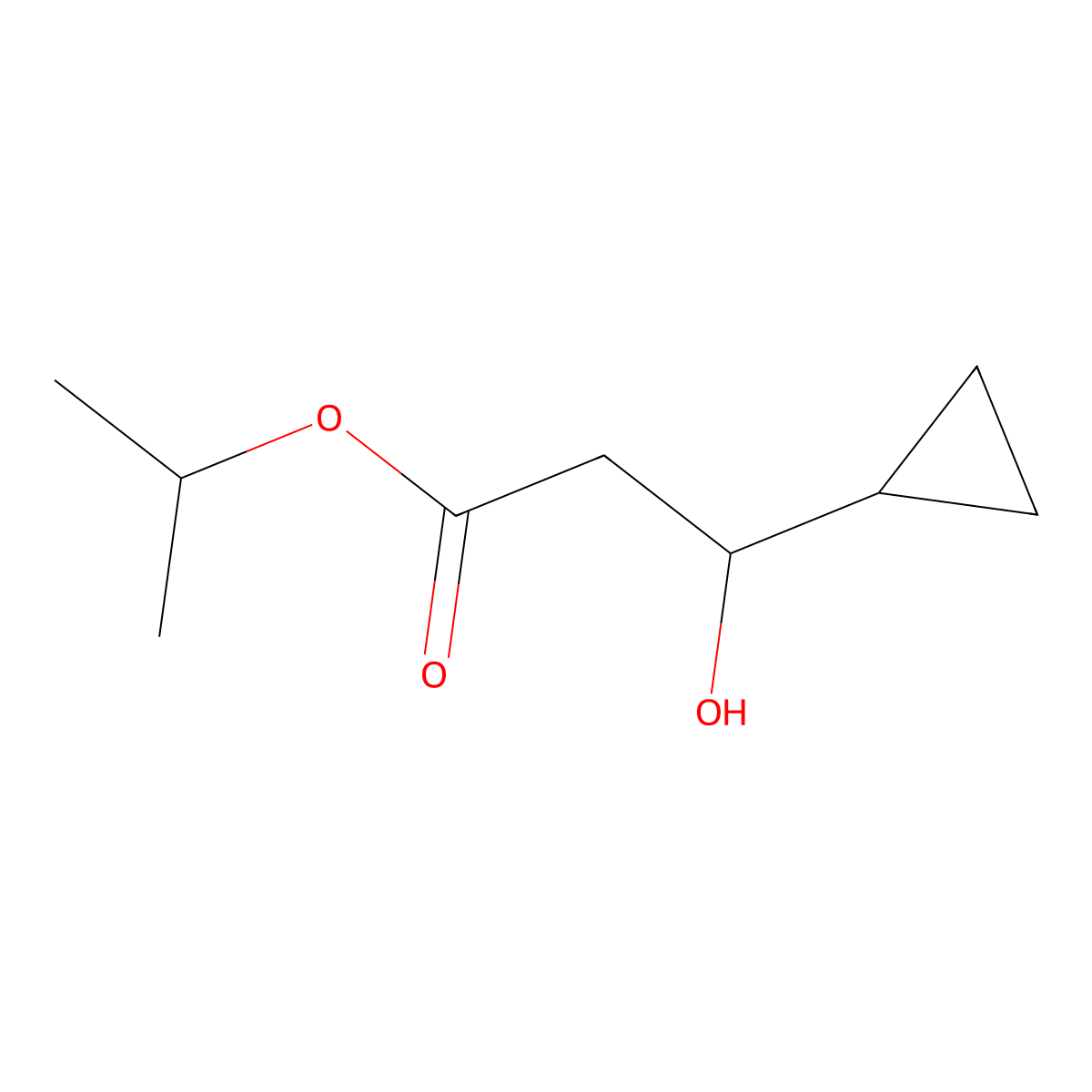 Isopropyl 3-cyclopropyl-3-hydroxypropanoate molecular structure, CAS 3002460-68-3