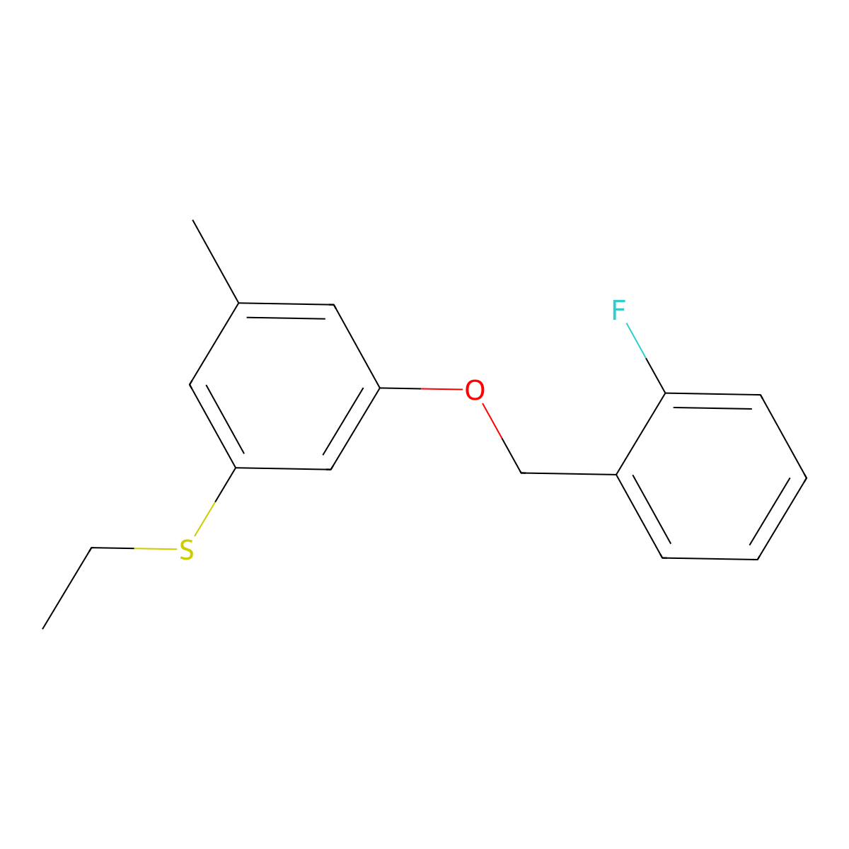 Ethyl(3-((2-fluorobenzyl)oxy)-5-methylphenyl)sulfane molecular structure, CAS 3002460-69-4
