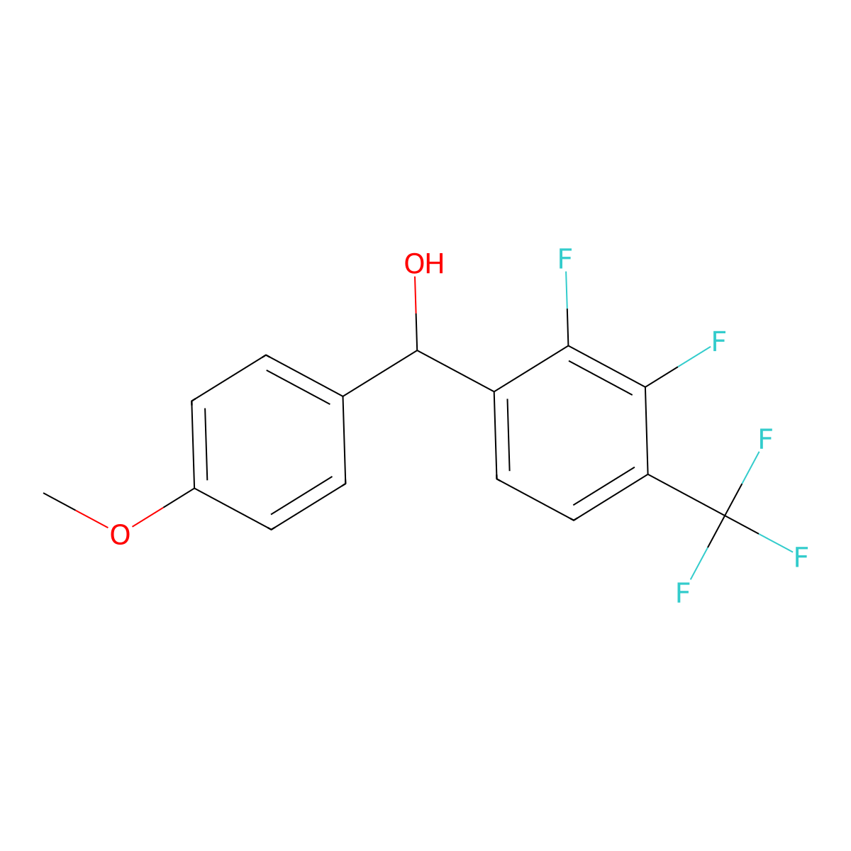 (2,3-Difluoro-4-(trifluoromethyl)phenyl)(4-methoxyphenyl)methanol molecular structure, CAS 3002460-76-3