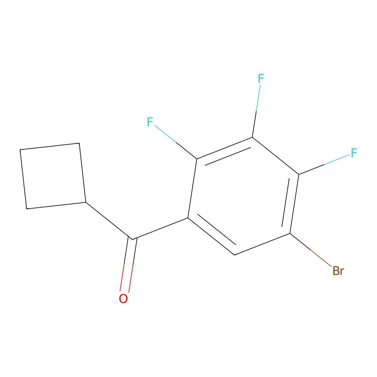 (5-Bromo-2,3,4-trifluorophenyl)(cyclobutyl)methanone molecular structure, CAS 3002461-18-6