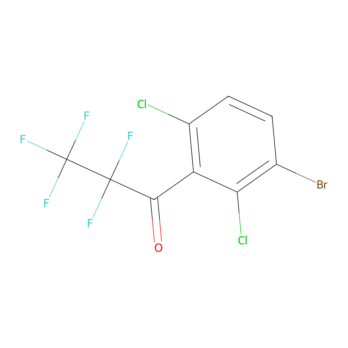 1-(3-Bromo-2,6-dichlorophenyl)-2,2,3,3,3-pentafluoropropan-1-one molecular structure, CAS 3002462-85-0