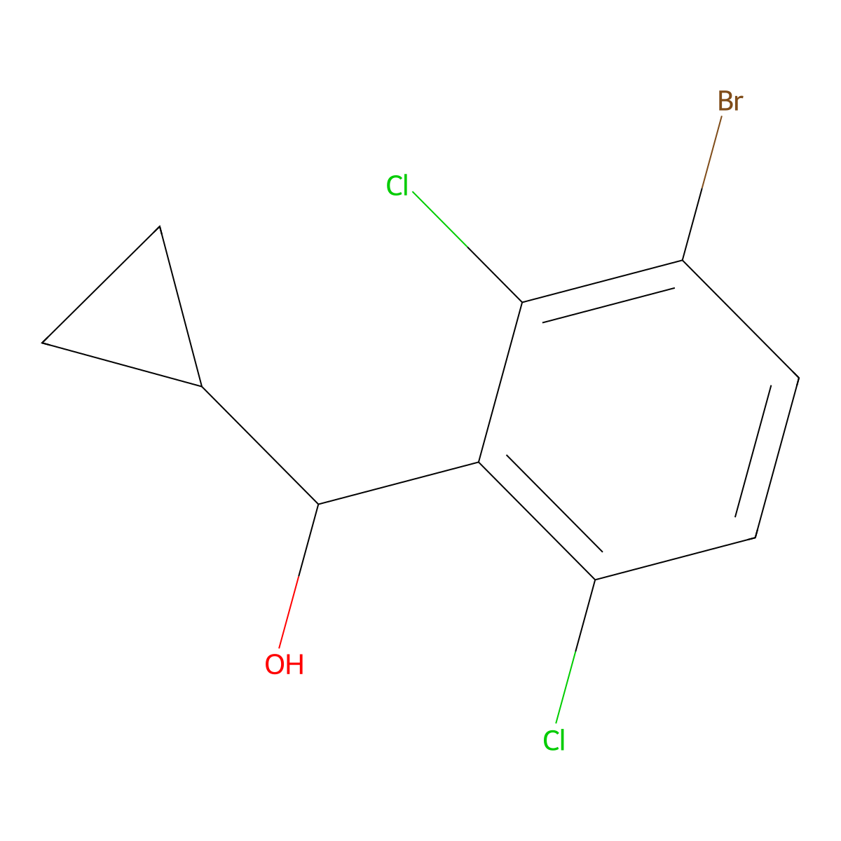 (3-Bromo-2,6-dichlorophenyl)(cyclopropyl)methanol molecular structure, CAS 3002462-89-4