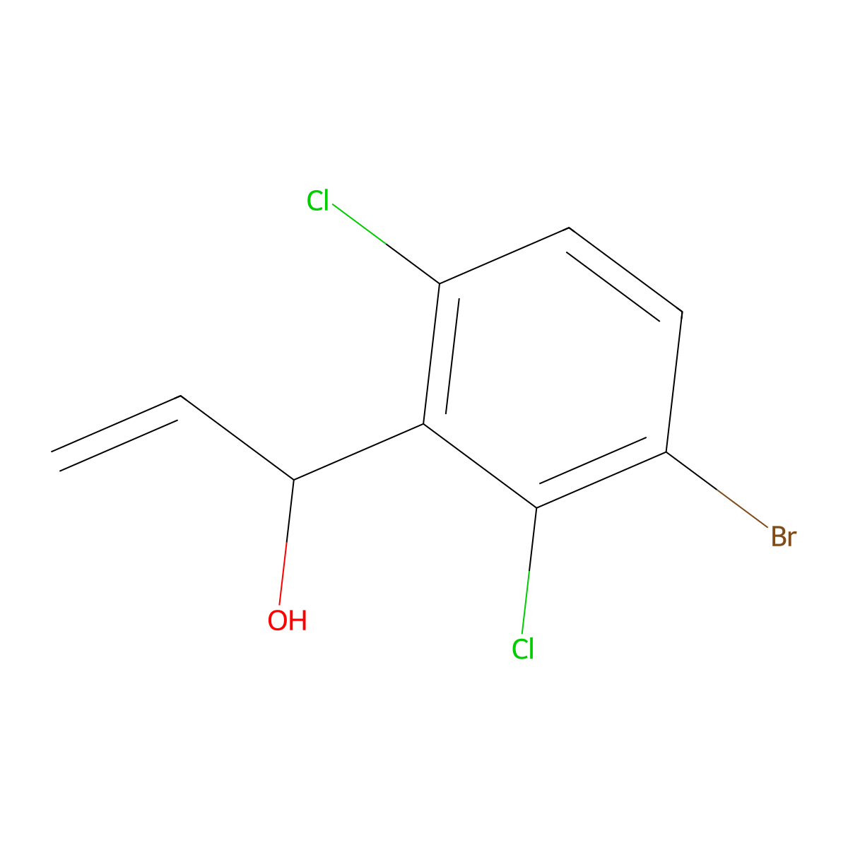 1-(3-Bromo-2,6-dichlorophenyl)prop-2-en-1-ol molecular structure, CAS 3002462-91-8