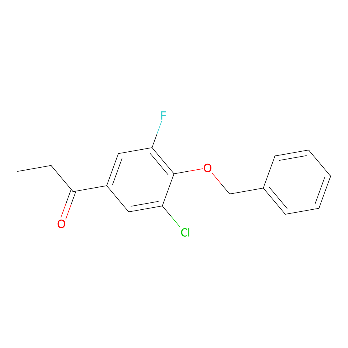 1-(4-(BenZyloxy)-3-chloro-5-fluorophenyl)propan-1-one molecular structure, CAS 3002463-31-9