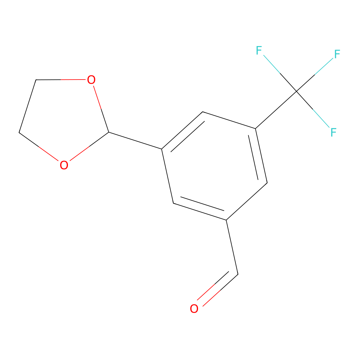 3-(1,3-Dioxolan-2-yl)-5-(trifluoromethyl)benzaldehyde molecular structure, CAS 3002463-81-9