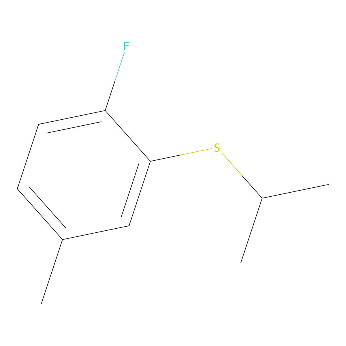 (2-Fluoro-5-methylphenyl)(isopropyl)sulfane molecular structure, CAS 3002464-06-1