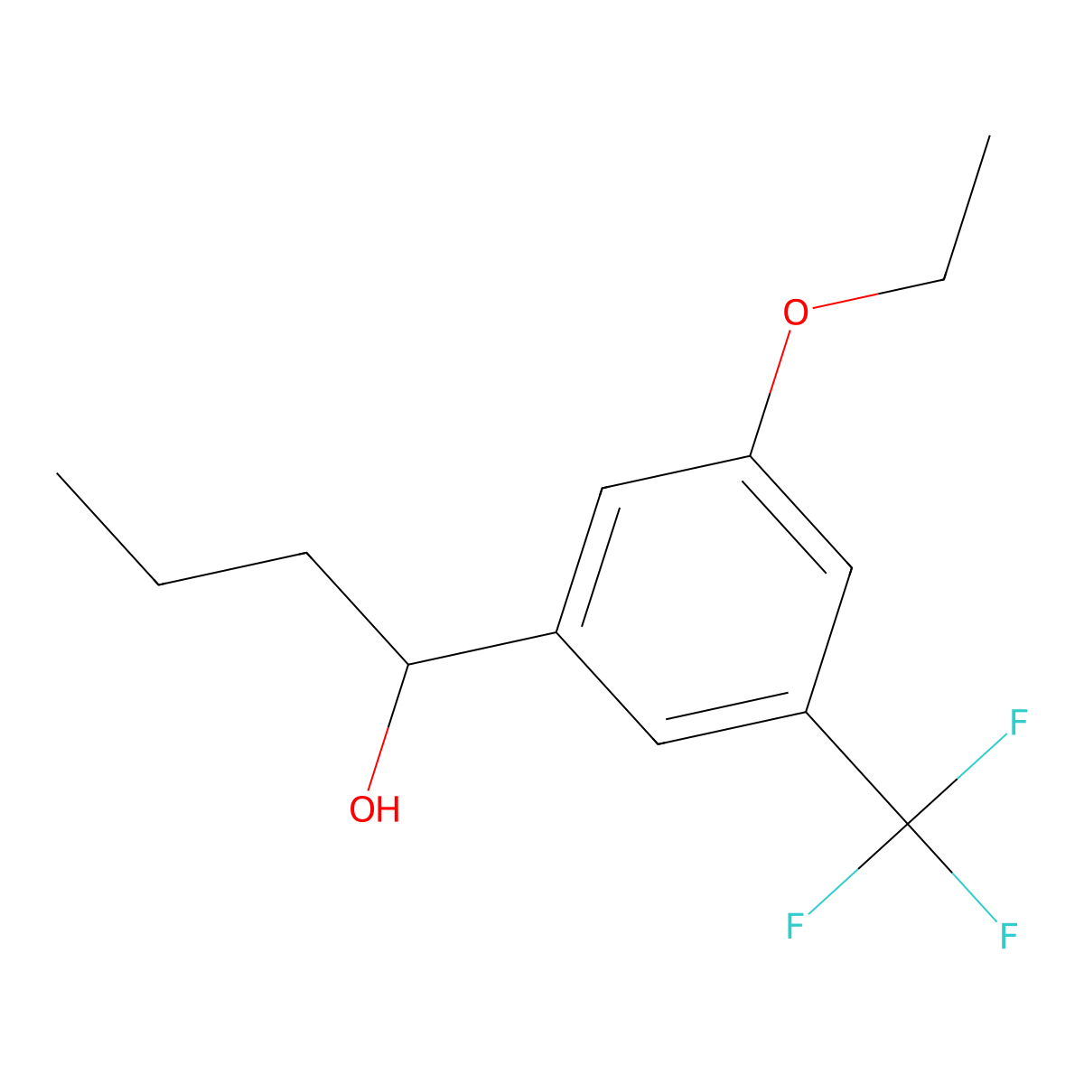 1-(3-Ethoxy-5-(trifluoromethyl)phenyl)butan-1-ol molecular structure, CAS 3002464-09-4