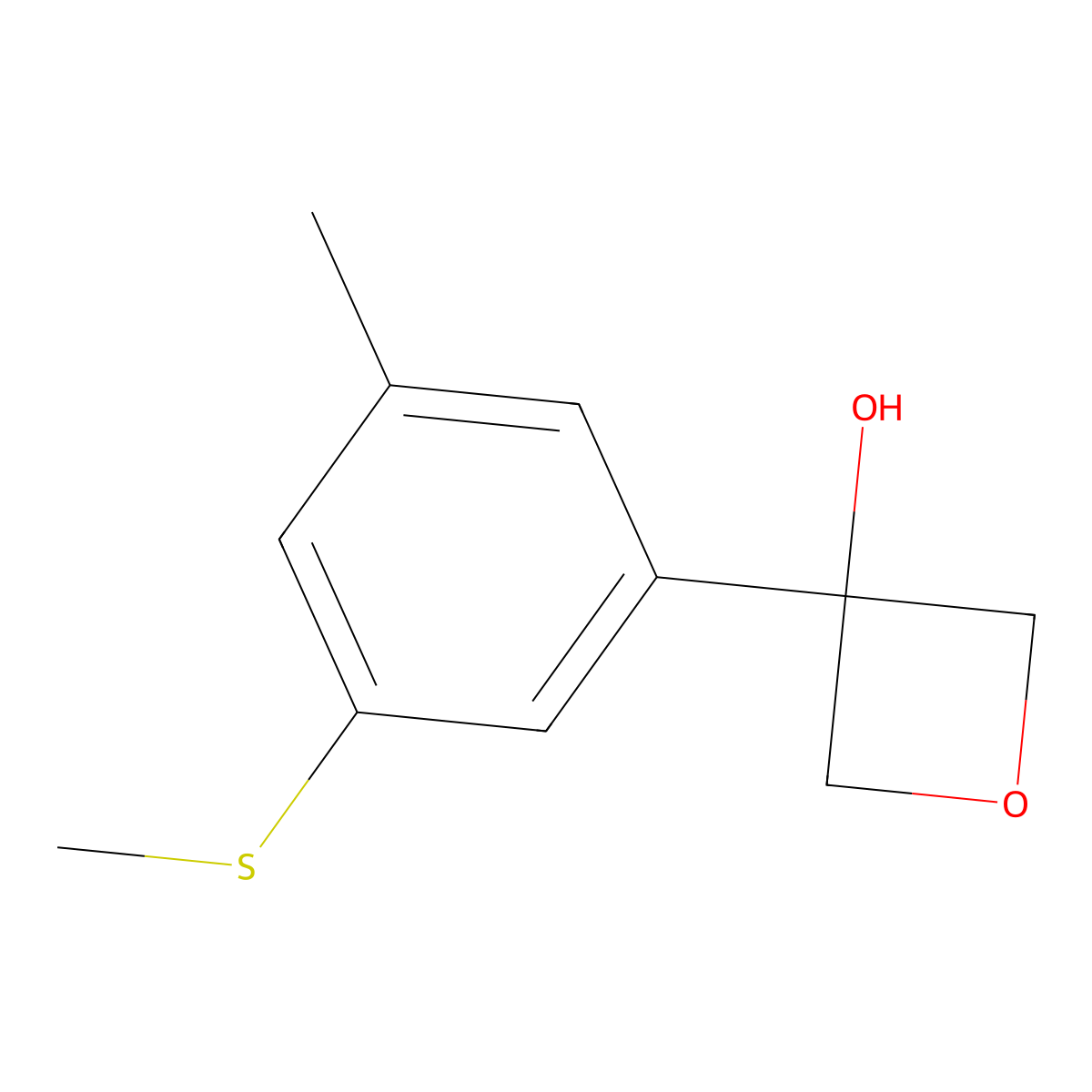 3-(3-Methyl-5-(methylthio)phenyl)oxetan-3-ol molecular structure, CAS 3002464-29-8