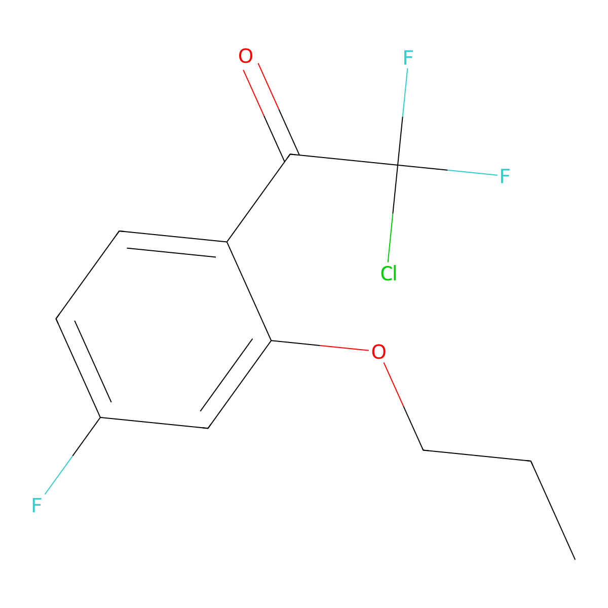 2-Chloro-2,2-difluoro-1-(4-fluoro-2-propoxyphenyl)ethanone molecular structure, CAS 3002464-42-5