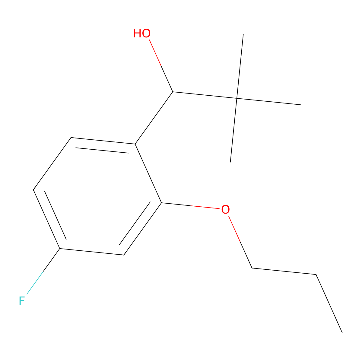 1-(4-Fluoro-2-propoxyphenyl)-2,2-dimethylpropan-1-ol molecular structure, CAS 3002464-68-5