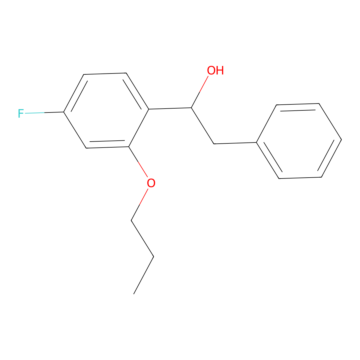 1-(4-Fluoro-2-propoxyphenyl)-2-phenylethanol molecular structure, CAS 3002464-75-4