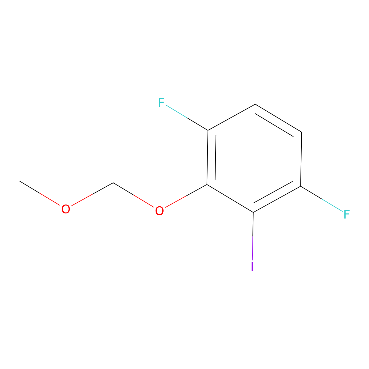 1,4-Difluoro-2-iodo-3-(methoxymethoxy)benzene molecular structure, CAS 3002465-52-0