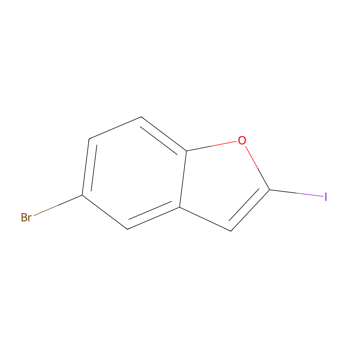 5-Bromo-2-iodobenzofuran molecular structure, CAS 3002465-83-7