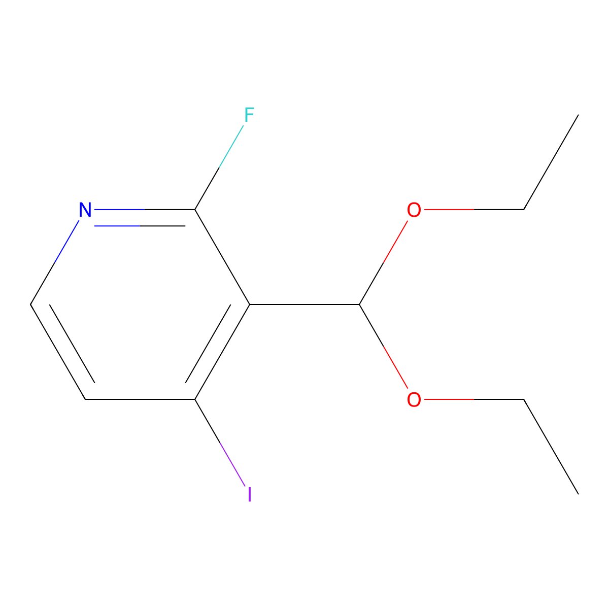 3-(Diethoxymethyl)-2-fluoro-4-iodopyridine molecular structure, CAS 3002465-93-9