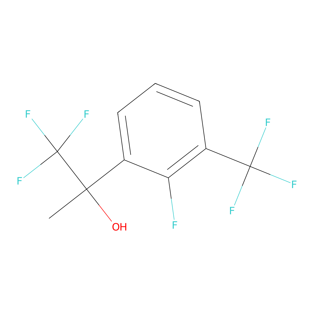 1,1,1-Trifluoro-2-(2-fluoro-3-(trifluoromethyl)phenyl)propan-2-ol molecular structure, CAS 3002465-98-4